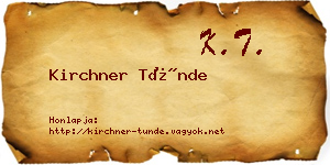 Kirchner Tünde névjegykártya